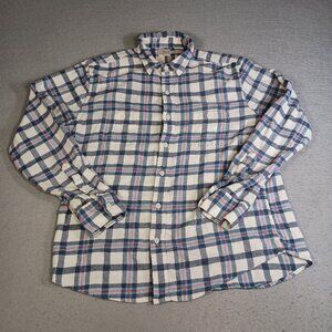 Faherty Men's L Multicolor Plaid Flannel Double Chest Pocket Lumberjack Shirt